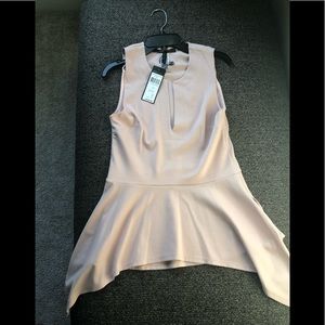 Bcbg dusty pink peplum sleeveless top